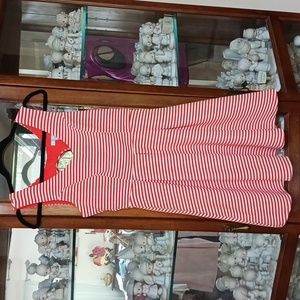 She + Sky red and white stripe flare side zipper size 4